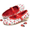 KIDS , Mädchen Ballerina mit Printmotiv und Lackbesatz, weiss-rot