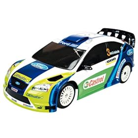 Radio Remote Controlled Ford Focus WRC 2006 (1:16 scale by Nikko) in Blue, White and Green