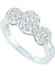 0.75CT DIAMOND 3 FLOWER RING