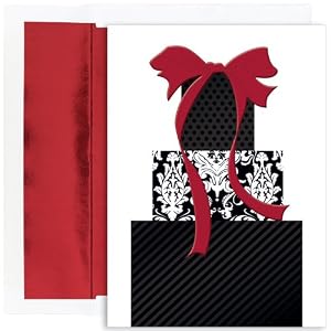 Damask Packages Christmas Cards -