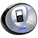Innovative Technology IT-6022 Round Alarm Clock with iPod Dock (Black/Silver)