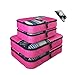 Packing Cubes -5 pc Value Set Luggage Organizer - 2 Large & 2 Medium + Bonus Shoe Bag Included - Lifetime Guarantee - By Bingonia Travel Accessories (Pink)