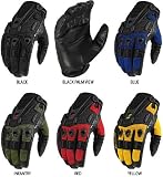 Icon Tarmac 3 Mens Leather Street Motorcycle Gloves Color: Red, Size: Large