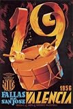 Fallas de San Jose Valencia - Santiago Carriellero Abad Art Print Poster - 12 x 18