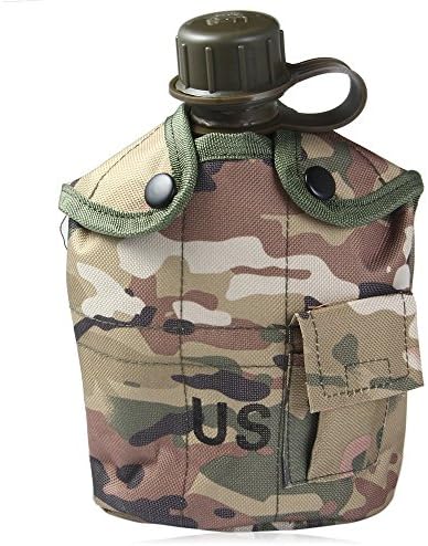 Camouflage US Military Cup with Molle Cover Aluminum Bowl for Outdoor Wild Survival(Urban Camouflage)