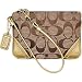 Coach Hamptons Signature Wristlet Case Bag 6F08 Camel