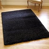 Twilight 39001-3333 Thick Luxurious Shaggy Rug Metalic Black