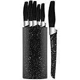 Chef Essential 7 Piece Knife Block Set, NEC Series, Black