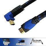 HDMI Cable:Aurum Flat Series - High Speed 90 Degree (Right Angle) Flat HDMI Cable with Ethernet (3 FT) - Supports 3D & Audio Return Channel - Full HD [Latest HDMI Version Available] - 3 Feet