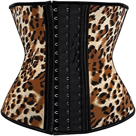 Waist Trainer And Shaper - Black 3 Hook Latex Waist Cincher Belt Small Yellow leopard Leopard