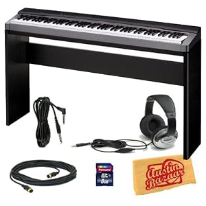 Casio Privia PX-330 Digital Keyboard Bundle along with Casio CS-67 Stand , 7 GB Info , 10-Foot MIDI Cable , 10-Foot Tool Cable , Headset , and Sprucing Cloth