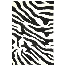 Safavieh Soho SOH717A Black and White Zebra Print 5' x 8' Handmade Area Rug