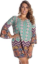 Plus Size Flutter Polyester/Spandex Cocktail General Print  Dress
