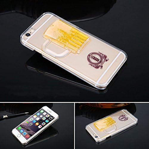 Fashion Crystal Clear Hard Plastic Case for Iphone 6 6s 4.7 for Iphone 6 Plus / 6s Plus 5.5 Slim Transparent Phone Cover Capa (Liquid Beer Glass Transparent Case iPhone 6)