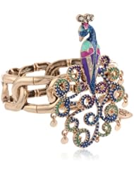 Betsey Johnson "Peacock" Stretch Bracelet, 7.5"