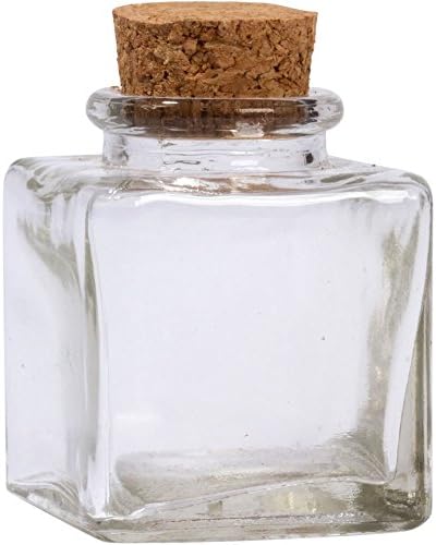 3 oz Square Glass Cork Top Jar - Case of 24