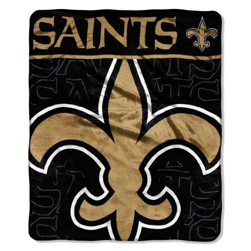 NFL New Orleans Saints 50-Inch-by-60-Inch Micro-Raschel Plush Throw 
