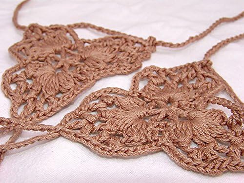 Crocheted Barefoot Sandals, Foot Jewelry, Barefoot Sandals, Bridal Hippie Accessories, Barefoot Sandals, Anklet, Beach Shoes, Hand Jewelry, Sexy Lace Sandals, Beach, Wedding Footwear, Bridesmaid Sandal (Brown)