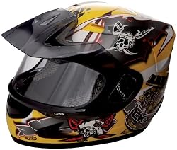 Kimpex&reg; CKX VG - K2 Corsair Junior Double - Lens Helmet with Peak, YELLOW