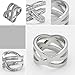 Yoursfs Birds Nest Triple Row Twisted Austrian Crystal Cocktail Wide Ring 18k White Gold Plated
