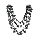 Hematite Multi Strand Fancy Gemstone Necklace