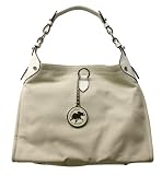 Hunting World Cream Woven Canvas White Leather Handbag 3623WH