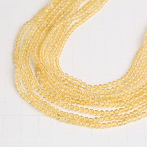 Natural Citrine Gemstone Round Beads 3mm 15" Strand 1Pcs #A0000507