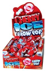Charms Blow Pops, Cherry Ice, 48-Count Lollipops (Pack of 3)
