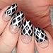 Whats Up Nails - Fishnet Nail Stencils Stickers Vinyls for Nail Art Design (1 Sheet, 12 Stencils)