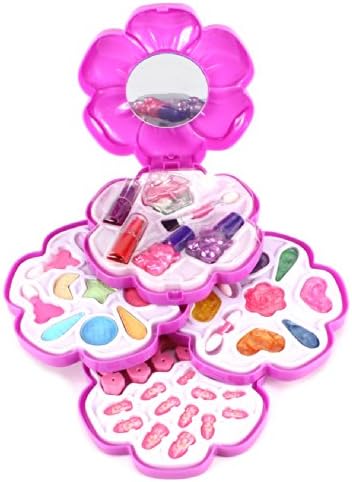 Butterfly Flower Case Pretend Play Toy Make Up Case Kit, Safety Tested, Non-Toxic, Washable, Formulated for Children