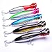 Hisea Topwater Popper Floating Fishing Lures Wobble Crankbaits Hard Baits Bass Trout Lures, Color Size Selectable