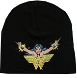 Wonder Woman Rhinestone Embellished Knit Beanie Hat