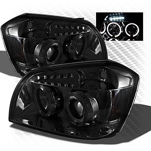 Smoked 2005-2007 Dodge Magnum Projector Dual Halo LED Headlights Smoke Head Lights Pair Left+Right 2006
