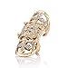 EVBEA Gothic Cocktail Statement Full Finger Ring Fashion Unique Bling Biker Knuckle White Gold Rings