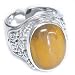 Sterling Silver Tiger Eye Oval Ring by Sajen, Size 6