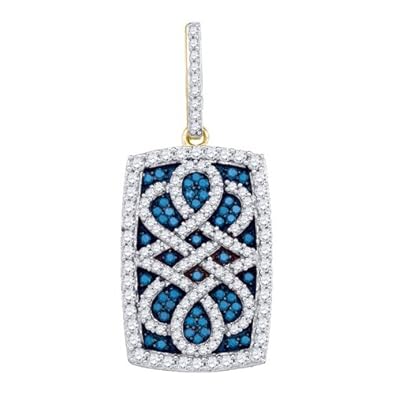 Cheap Girls Jewelry 0.90CTW BLUE DIAMOND FASHION PENDANT For Sale