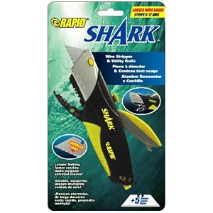 Rapid Tools RT00022 Shark Utility Knife with Wire Cutters and 5 Serrated Blades by 