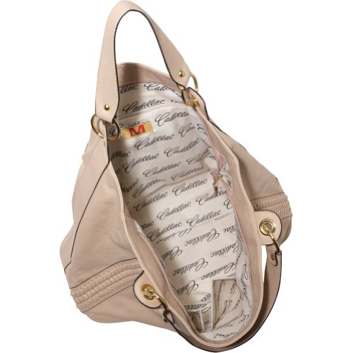 Ashley M Cadillac PU Leather Tote Bag (Black)