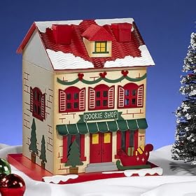 CHRISTMAS COOKIE HOUSE IS A UNIQUE GIFT BASKET FOR THE CHRISTMAS HOLIDAY. CONTAINS 3-POUNDS OF GINGERBREAD MEN COOKIES WITH WHITE FUDGE ICING. A DELICIOUS AND DECORATIVE CHRISTMAS GIFT ARRANGEMENT