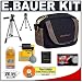 Eddie Bauer Channel Series Compact Digital Camera Case + Tripod + Accessory Kit for Nikon Coolpix, Canon Powershot, Pentax Optio, Olympus Stylus, Fuji Finepix, Kodak Easyshare, Casio, Samsung and Sony Cyber-Shot Digital Cameras