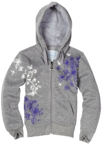 YMI Kids Girls 7-16 Butterfly Fashion Hoodie, Grey, X-Large