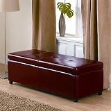 Review SmartBargains  / Carmen Red Tufted Leather Ottoman Storage Bench