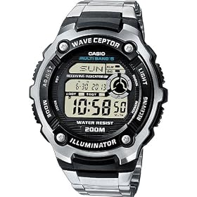 Casio Wave Ceptor - WV-200DE-1AVER - Montre Homme - Quartz Digitale - Bracelet en Acier - Radio Pilot�e - Multifonctions