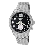 Roberto Bianci Mens Diamond Dual-Time Zone Date Watch #1856DIA_BLK by Roberto Bianci