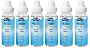 Evenflo 6 Pack Classic Glass Bottle, 8-Ounce