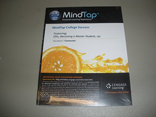 Mindtap Online Courseware: College Success Access to Accompany Ellis's Becoming a Master Student 15th Edition Printed Access Code