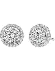 Diamond Halo Earrings 1 1/2ctw