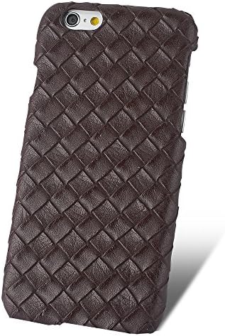iPhone 6 Case,ChengYung[TM] Leather Grid Hard Case Cover[Slim Fit][Luxury][Business Style] for iPhone 6 (4.7inch)-Leather Brown