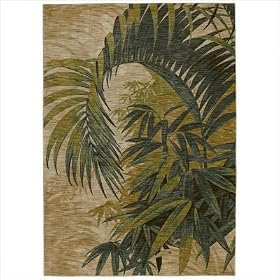Home Nylon Polynesian Palms Beige Novelty Rug Size: 7'9 x 10'10