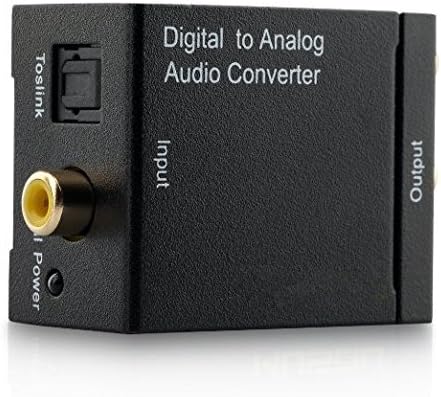 Digital Optical Coax to Analog RCA Audio Converter Adapter with Fiber Cable